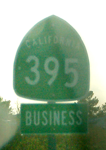 California State Highway 395 sign.
