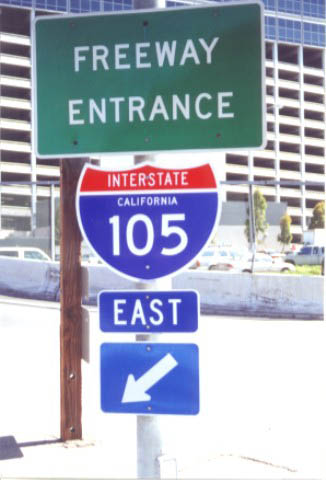 California Interstate 105 sign.