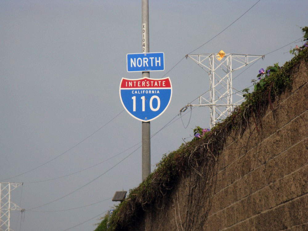 California Interstate 110 sign.