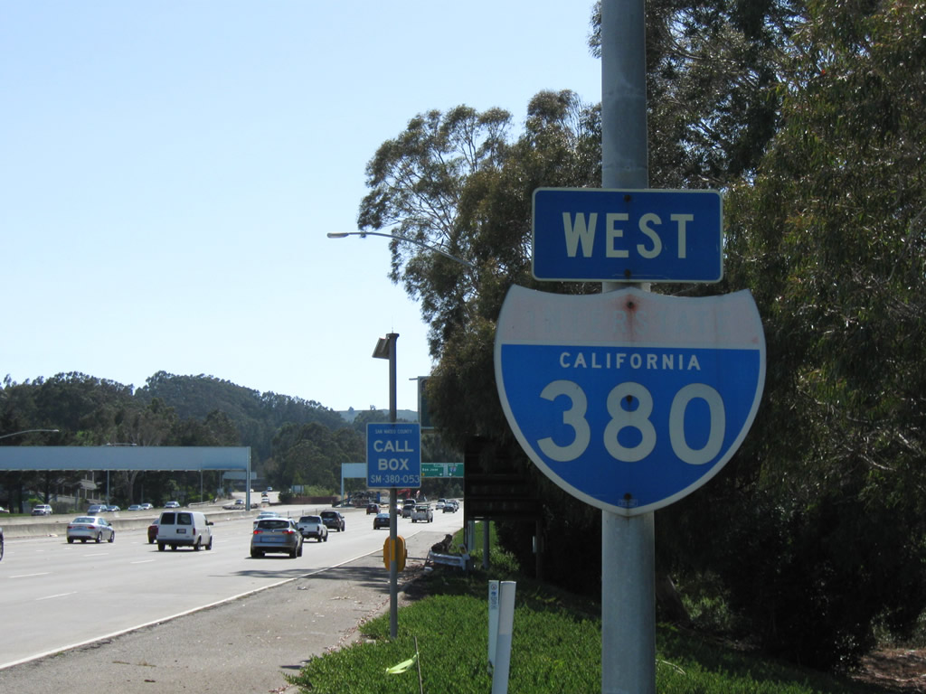 California Interstate 380 sign.
