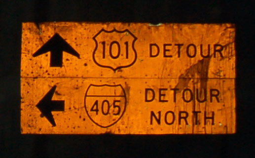 California - Interstate 405 and U.S. Highway 101 sign.