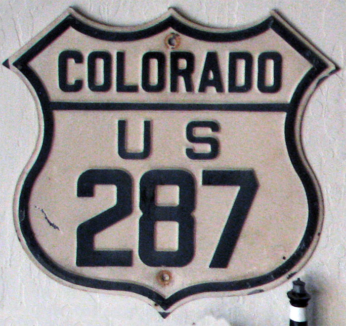 Colorado U.S. Highway 287 sign.