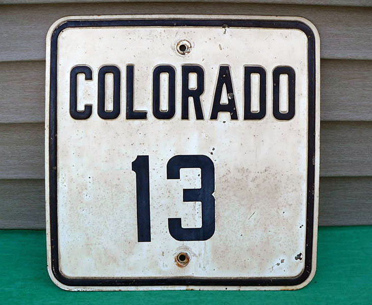 Colorado State Highway 13 sign.