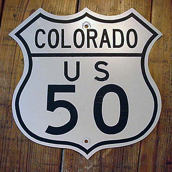 Colorado U.S. Highway 50 sign.