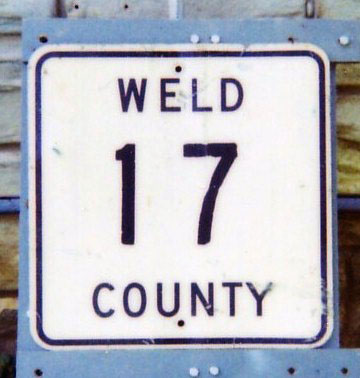 Colorado Weld County route 17 sign.
