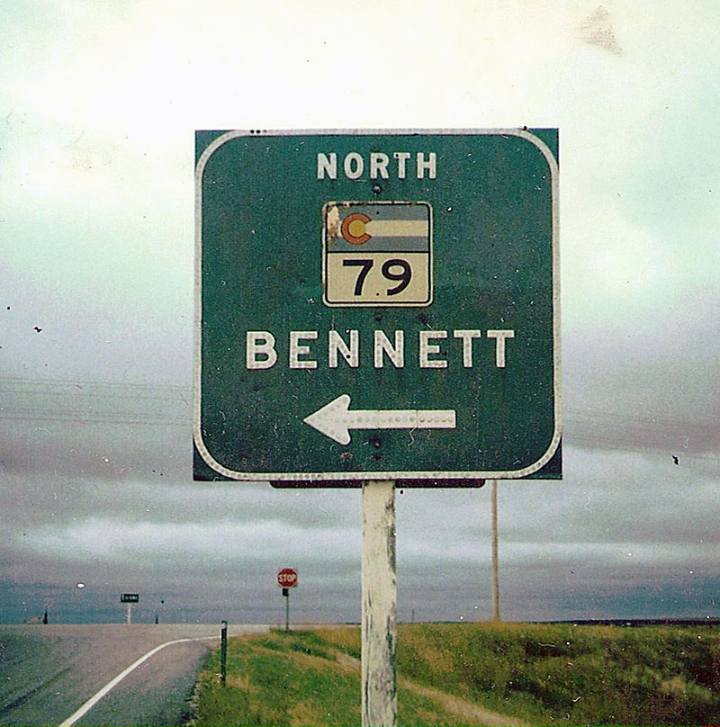 Colorado State Highway 79 sign.