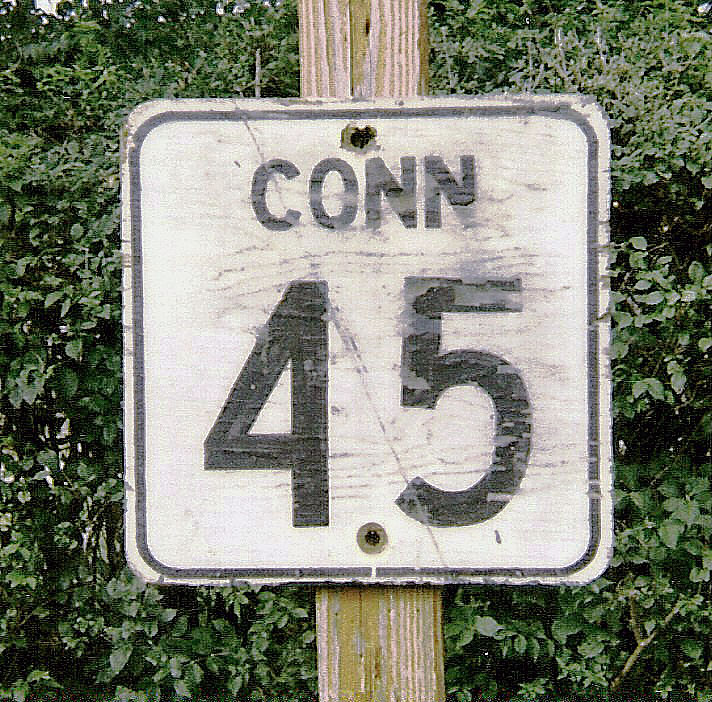 Connecticut State Highway 45 sign.