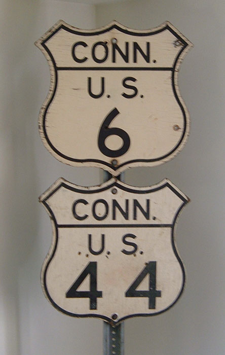Connecticut - U.S. Highway 44 and U.S. Highway 6 sign.