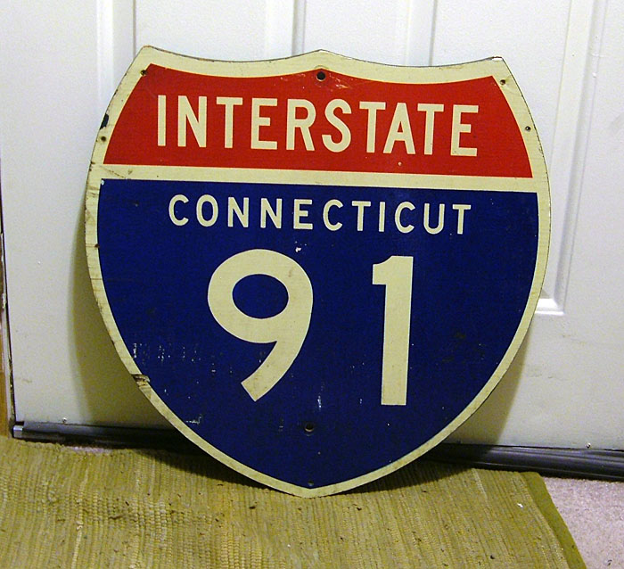Connecticut Interstate 91 sign.