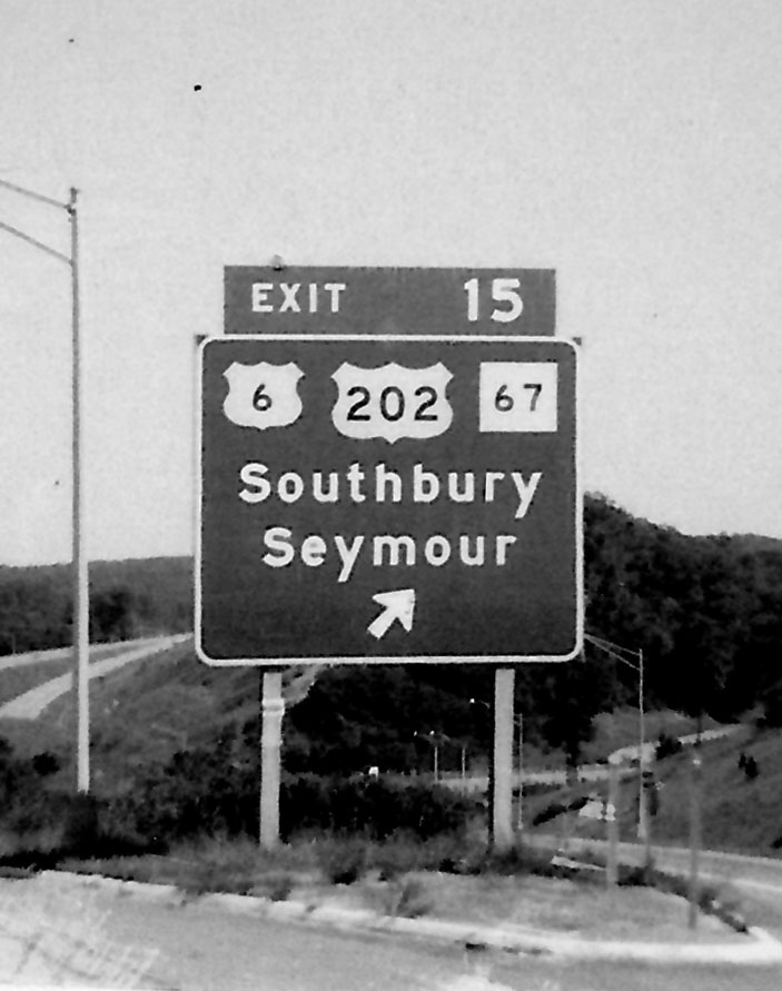 Connecticut - State Highway 67, U.S. Highway 202, and U.S. Highway 6 sign.