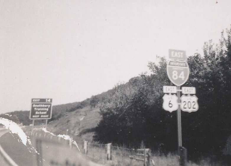 Connecticut - Interstate 84, U.S. Highway 202, and U.S. Highway 6 sign.