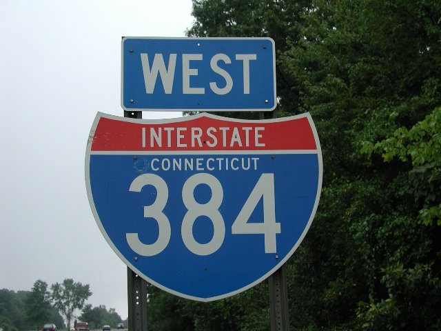 Connecticut Interstate 384 sign.