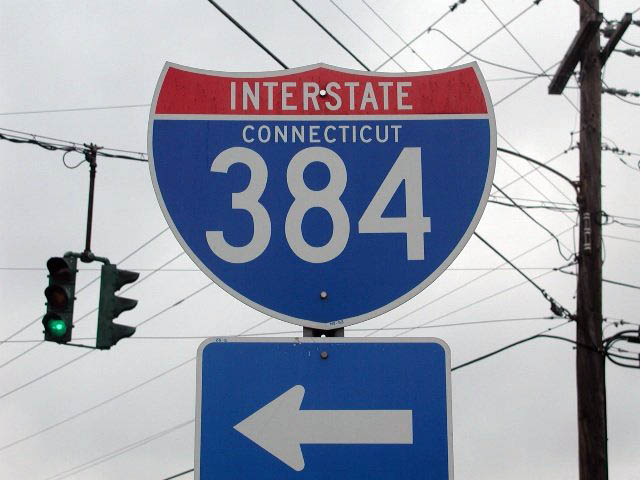 Connecticut Interstate 384 sign.