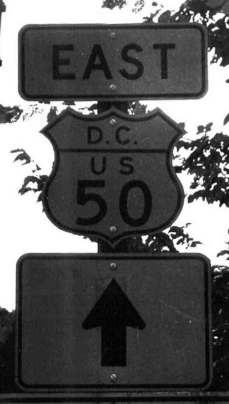 District of Columbia U.S. Highway 50 sign.