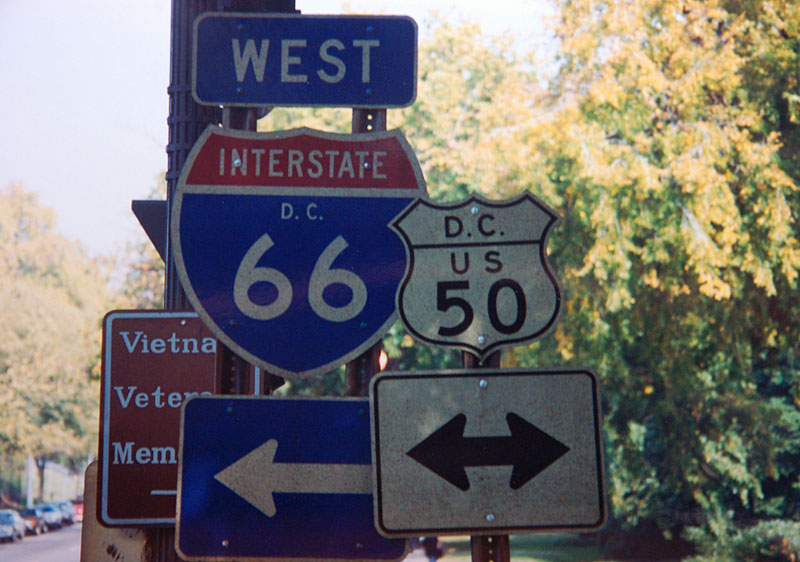 District of Columbia - Interstate 66 and U.S. Highway 50 sign.