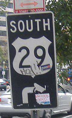 District of Columbia U.S. Highway 29 sign.