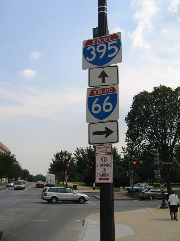 District of Columbia - Interstate 66 and Interstate 395 sign.