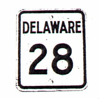Delaware State Highway 28 sign.
