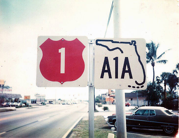 Florida - U.S. Highway 1 and state highway A1A sign.