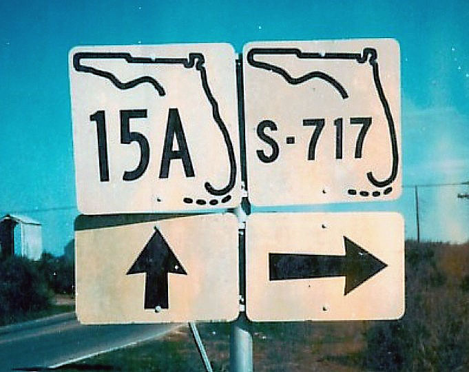 Florida - state secondary highway 717 and state highway 15A sign.