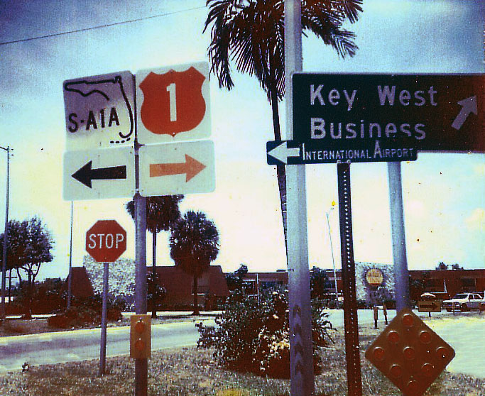 Florida - U.S. Highway 1 and state secondary highway A1A sign.