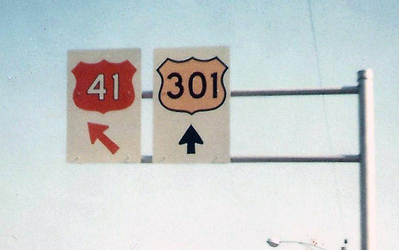 Florida - U.S. Highway 301 and U.S. Highway 41 sign.