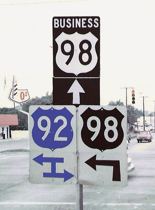 Florida - U.S. Highway 98 and U.S. Highway 92 sign.