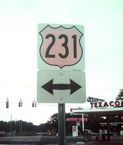 Florida U.S. Highway 231 sign.