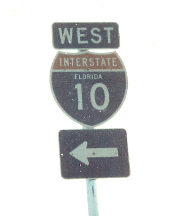 Florida Interstate 10 sign.