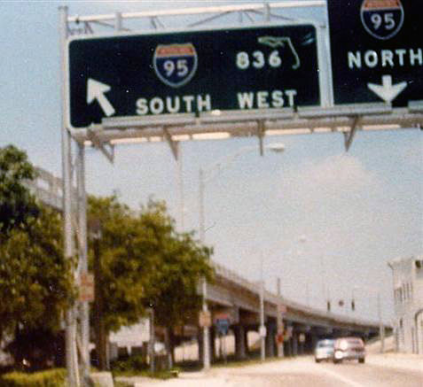 Florida - State Highway 836 and Interstate 95 sign.