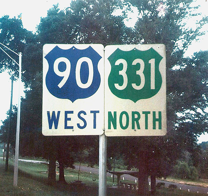 Florida - U.S. Highway 331 and U.S. Highway 90 sign.