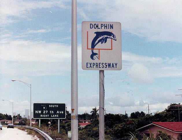 Florida - Dolphin Expressway and State Highway 9 sign.