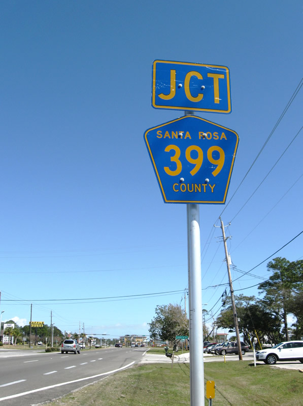 Florida Santa Rosa County route 399 sign.