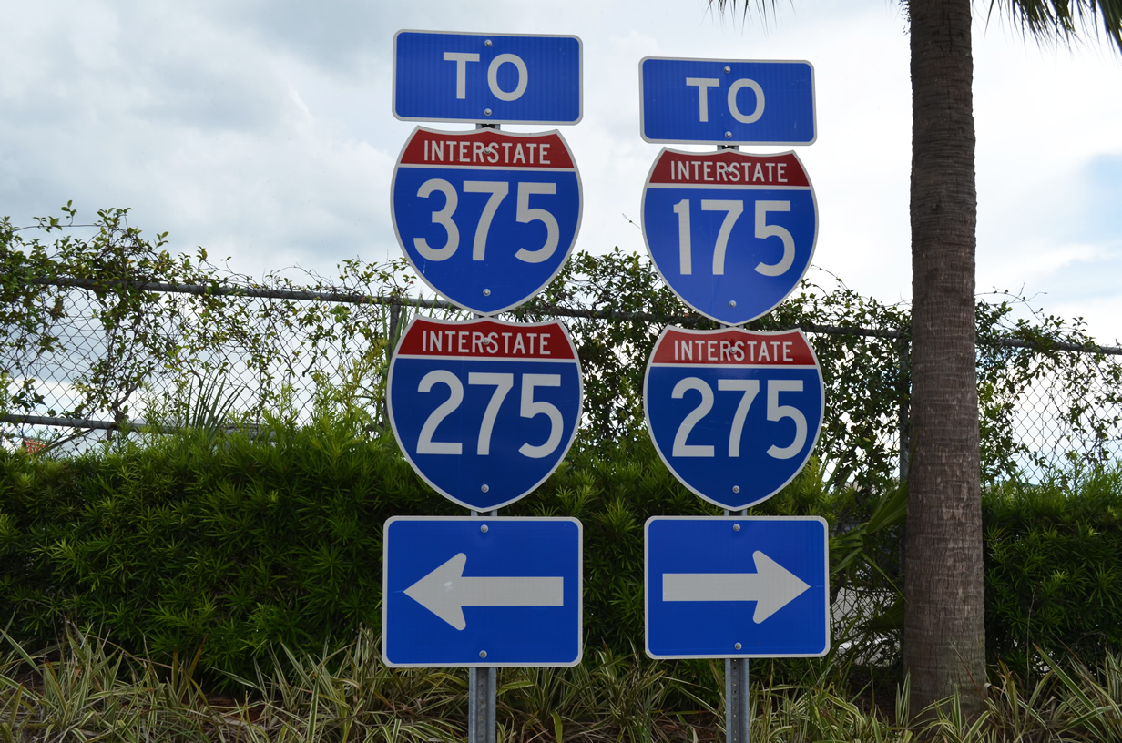 Florida - Interstate 275, Interstate 175, and Interstate 375 sign.
