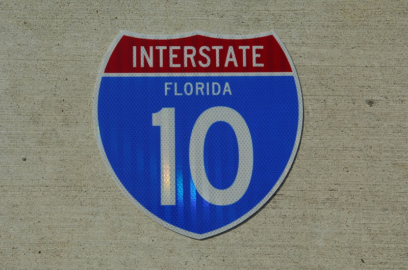Florida Interstate 10 sign.