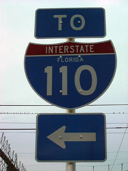Florida Interstate 110 sign.