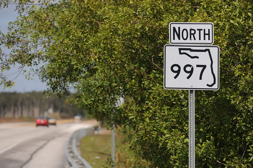 Florida State Highway 997 sign.