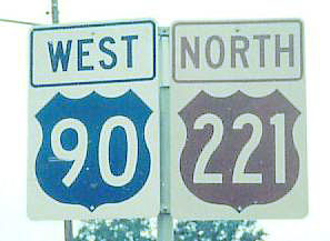 Florida - U.S. Highway 221 and U.S. Highway 90 sign.