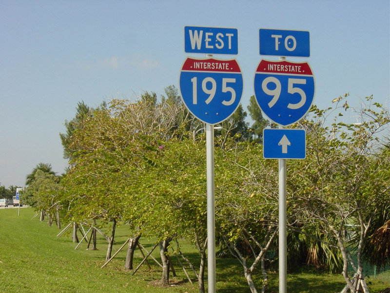 Florida Interstate 195 sign.