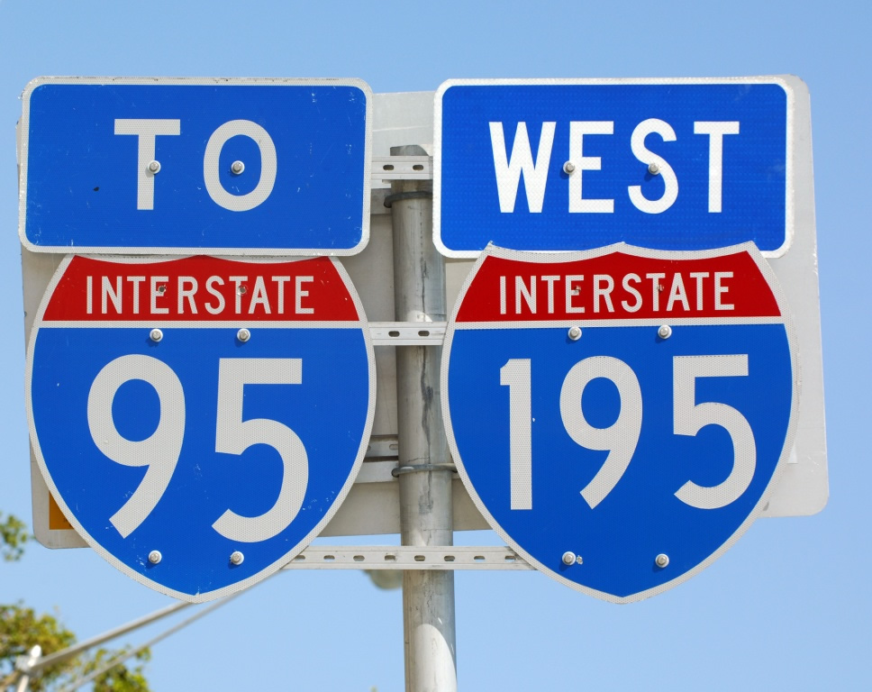 Florida Interstate 195 sign.