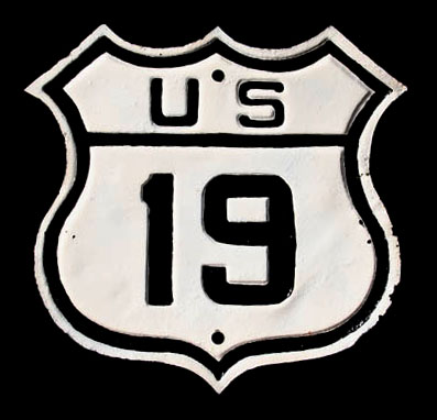 Georgia city route U. S. highway 19 sign.