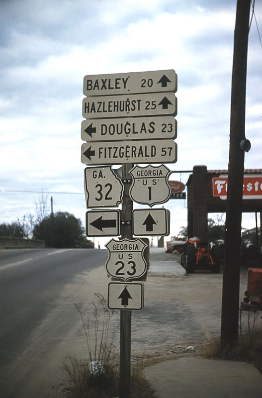 Georgia - U.S. Highway 23, U.S. Highway 1, and State Highway 32 sign.