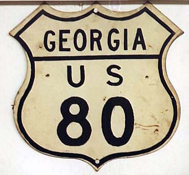 Georgia U.S. Highway 80 sign.