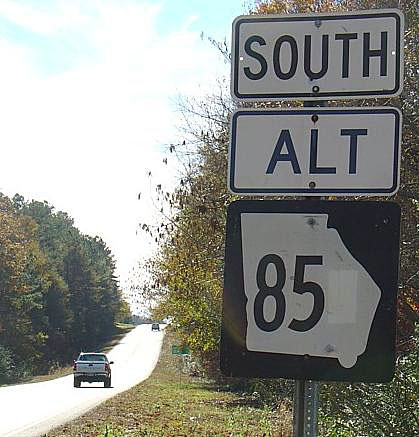 Georgia State Highway 85 sign.