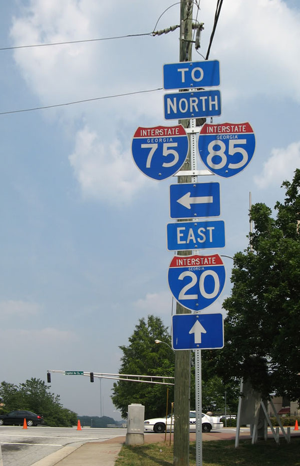 Georgia - Interstate 20, Interstate 85, and Interstate 75 sign.