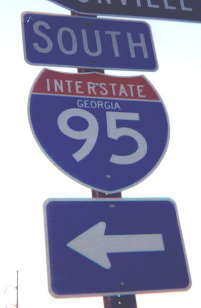 Georgia Interstate 95 sign.