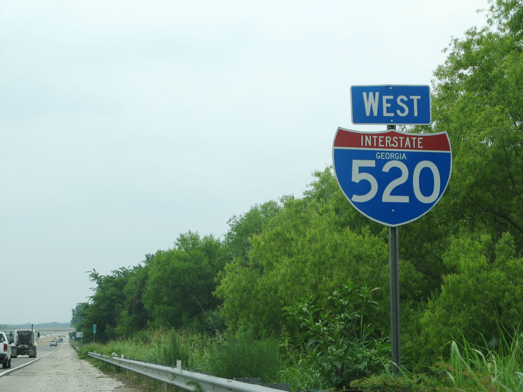 Georgia Interstate 520 sign.