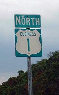 Georgia business U. S. highway 1 sign.