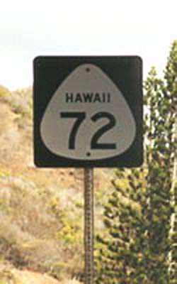 Hawaii State Highway 72 sign.