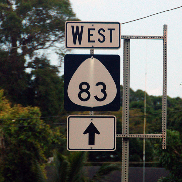 Hawaii State Highway 83 sign.
